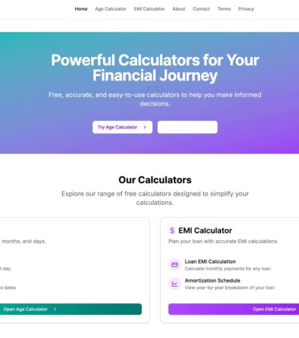 Age & EMI Calculator Tool Script